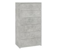 vidaXL Aparador con 6 Cajones Madera Contrachapada Armario Auxiliar Aparador Auxiliar Mueble Bajo para Dormitorio Oficina Gris Hormigón