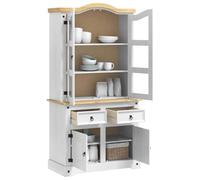 vidaXL Aparador con cajón 100 x 48,5 x 179 cm Madera de Pino Macizo, Almacenamiento Elegante, aparador Rectangular, gabinete Moderno, Buffet práctico, Organizador Indoor