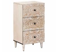 vidaXL Aparador con cajón 40x33,5x75 cm Madera de Mango Maciza, Elegancia Moderna con Muebles Elegantes, Asientos cómodos y Elementos de iluminación innovadores para una atmósfera estilosa