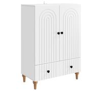 vidaXL Aparador con cajón 66 x 34,5 x 95 cm Madera de Ingeniería, Aparador Moderno, Unidad Rectangular de Almacenamiento, Amplio para Sala, Mueble contemporáneo, Organizador versátil