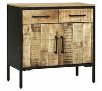 vidaXL Aparador con cajón 70 x 35 x 70 cm Madera Maciza de Mango, Almacenamiento Industrial, aparador Rectangular, gabinete Urbano, diseño Moderno y Funcional para tu Sala