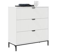 vidaXL Vitrina con cajón Blanco 79,5 x 33 x 82 cm Madera contrachapada, Gabinete Moderno para Cocina, Elegante Solución de Almacenaje, Buffet Rectangular, Niveladores Ajustables