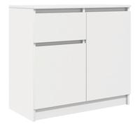 vidaXL Aparador con cajón Blanco 71x35x65 cm Madera de ingeniería, Armario de almacenaje, Mueble aparador, Mueble de Pasillo, Mueble Buffet