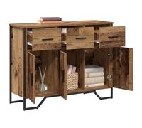 vidaXL Aparador Rústico de Madera Vieja 97X32.5X74.5 cm con 3 Cajones Y 2 Puertas de Panel para Almacenamiento Buffet en Comedor o Sala de Estar Mueble de Madera Acabado Desgastado