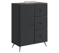 vidaXL Aparador con cajón Negro 66 x 34,5 x 90 cm Madera de Ingeniería, Aparador para Sala, diseño Moderno Rectangular, Gran Almacenamiento para Comedor, decoración y organización en casa