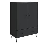 vidaXL Aparador con cajón Negro 66 x 34,5 x 95 cm Madera de Ingeniería, Buffet Rectangular Elegante, aparador con amplias Opciones de Almacenamiento, Funcional y Minimalista para tu Sala.