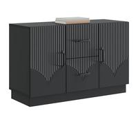 vidaXL Aparador con cajón Negro 89 x 34,5 x 57 cm Madera de Ingeniería, Soluciones de Almacenamiento para la Sala, Aparador Moderno, Gran Armario para Estantes, Muebles Funcionales