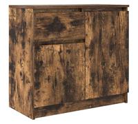 vidaXL Aparador con cajón Roble Ahumado 71x35x65 cm Madera ingeniería, Armario de almacenaje, Mueble aparador, Mueble de Pasillo, Mueble Buffet