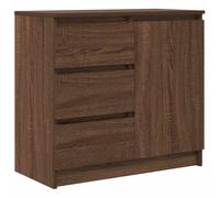 vidaXL Aparador con cajón Roble marrón 71x35x65 cm Madera ingeniería, Armario de almacenaje, Mueble aparador, Mueble de Pasillo, Mueble Buffet