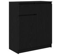 vidaXL Aparador con cajón Roble Negro 71x35x84 cm Madera de ingeniería, Armario de almacenaje, Mueble aparador, Mueble de Pasillo, Mueble Buffet
