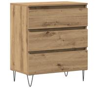 Aparador Moderno vidaXL Con 3 Cajones Acabado en Roble Artesanal y Patas de Acero Negros Para el Comedor Almacenamiento Elegante Organizando Utensilios de Mesa Elementos