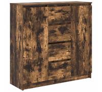 vidaXL Aparador con cajones Roble Ahumado 100,5x35x98,5 cm, Armario de almacenaje, Mueble aparador, Mueble de Pasillo, Mueble Buffet