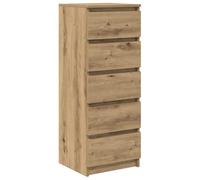 vidaXL Aparador con cajones Roble Artesanal 37,5x35x99 cm, Armario de Almacenamiento, Mueble aparador, Mueble de Pasillo, Mueble Buffet