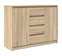 vidaXL Aparador con cajones Roble Sonoma 100,5x35x76 cm, Armario de almacenaje, Mueble aparador, Mueble de Pasillo, Mueble Buffet