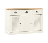 Vidaxl aparador con cajones vigo madera maciza pino blanco 113x40x75cm