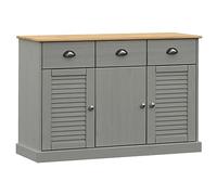 Vidaxl aparador con cajones vigo madera maciza pino gris 113x40x75 cm