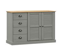 Vidaxl aparador con cajones vigo madera maciza pino gris 113x40x75 cm