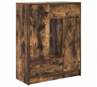 vidaXL Aparador con cajones y Puertas Roble Ahumado 73x31x90 cm, Armario de Almacenamiento, Mueble aparador, Mueble de Pasillo, Mueble Buffet