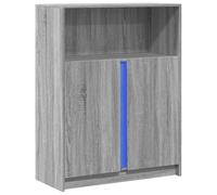 vidaXL Aparador con LED Madera de ingeniería Gris Sonoma 77x34x100 cm, bufé, Armario de almacenaje, Mueble de almacenaje de Cocina, Mueble aparador