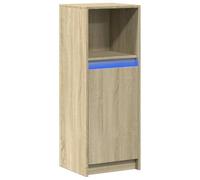 vidaXL Aparador con LED Madera de ingeniería Roble Sonoma 38x34x100 cm, bufé, Armario de almacenaje, Mueble de almacenaje de Cocina, Mueble aparador