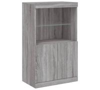 vidaXL Aparador con Luces LED Gris Sonoma 60,5x37x100 cm