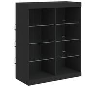 vidaXL Aparador con Luces LED, Armario Auxiliar de Almacenaje, Aparador de Comedor, Mueble Decorativo para Salón Pasillo Cocina, Negro