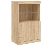vidaXL Aparador con Luces LED Roble Sonoma 60,5x37x100 cm