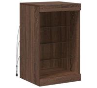 vidaXL Aparador con Luces LED, Armario Auxiliar de Almacenaje, Aparador de Comedor, Mueble Decorativo para Salón Pasillo Cocina, Roble Marrón