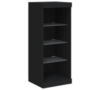 vidaXL Aparador con Luces LED, Armario Auxiliar Decorativo de Almacenaje, Aparador de Comedor, Mueble para Salón Cocina Pasillo, Negro