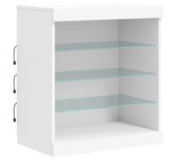 vidaXL Aparador con Luces LED, Armario Auxiliar Decorativo de Almacenaje, Aparador de Comedor, Mueble para Salón Cocina Pasillo, Blanco