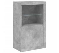 vidaXL Aparador con Luces LED, Armario de Almacenaje, Armario Auxiliar, Mueble para Salón Pasillo Cocina, Madera de Ingeniería Gris Hormigón