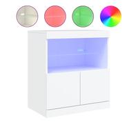 vidaXL Aparador con Luces LED Blanco 60x37x67 cm