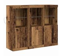 vidaXL Aparador con luces LED de madera vintage, mucho espacio de almacenamiento, buffet rústico para comedor y sala de estar, acabado recuperado 123 x 37 x 100 cm, un mueble moderno y elegante para