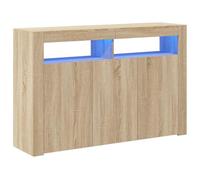 vidaXL Aparador con luces LED – Roble Sonoma 115,5x30x75 cm
