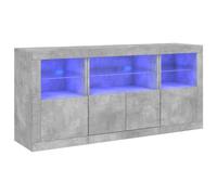 vidaXL Aparador con Luces LED Gris hormigón 142,5x37x67 cm