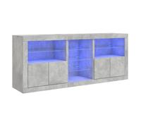 Vidaxl aparador con luces led gris hormigón 162x37x67 cm