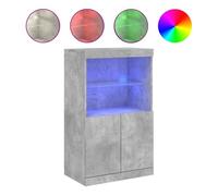 vidaXL Aparador con Luces LED Gris hormigón 60,5x37x100 cm