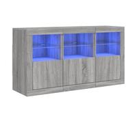 Vidaxl aparador con luces led gris sonoma 123x37x67 cm
