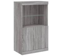 vidaXL Aparador con Luces LED Gris Sonoma 60,5x37x100 cm