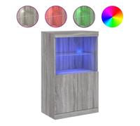 vidaXL Aparador con Luces LED Gris Sonoma 60,5x37x100 cm