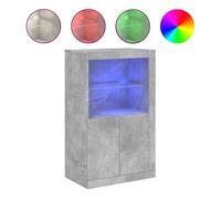 Vidaxl aparador con luces led madera de ingeniería gris hormigón