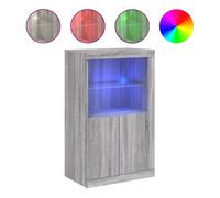 Vidaxl aparador con luces led madera de ingeniería gris sonoma