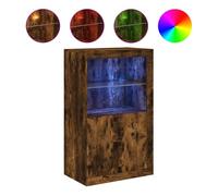 Vidaxl aparador con luces led madera de ingeniería roble ahumado