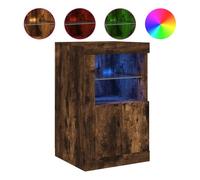 Vidaxl aparador con luces led madera de ingeniería roble ahumado