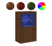Vidaxl aparador con luces led madera de ingeniería roble marrón