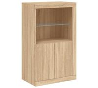 Vidaxl aparador con luces led madera de ingeniería roble sonoma