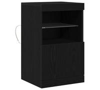 vidaXL Aparador con Luces LED Madera Roble Negro 41x37x67 cm