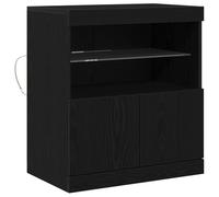 vidaXL Buffet Sideboard Contemporáneo de Roble Negro | Estanterías Ajustables Acabado Mate Moderno Ideal Para Almacenamiento y Exhibición Uso Interior Muebles Para Comedor Cabinet de Madera Sólida