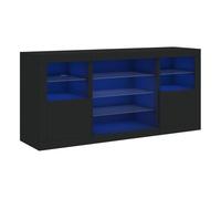 Vidaxl aparador con luces led negro 142,5x37x67 cm