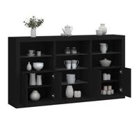 vidaxl Aparador con luces LED negro 181,5x37x100 cm